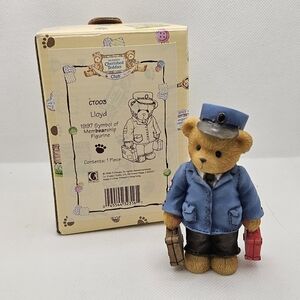 New  Cherished Teddies LLOYD BEAR Member Figurine conductor SLEUTH box 4" enesco